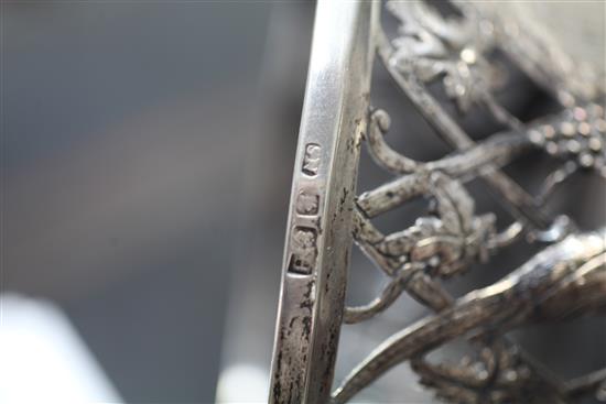 A George III Irish silver dish ring, engraved with the arms of John DArcy